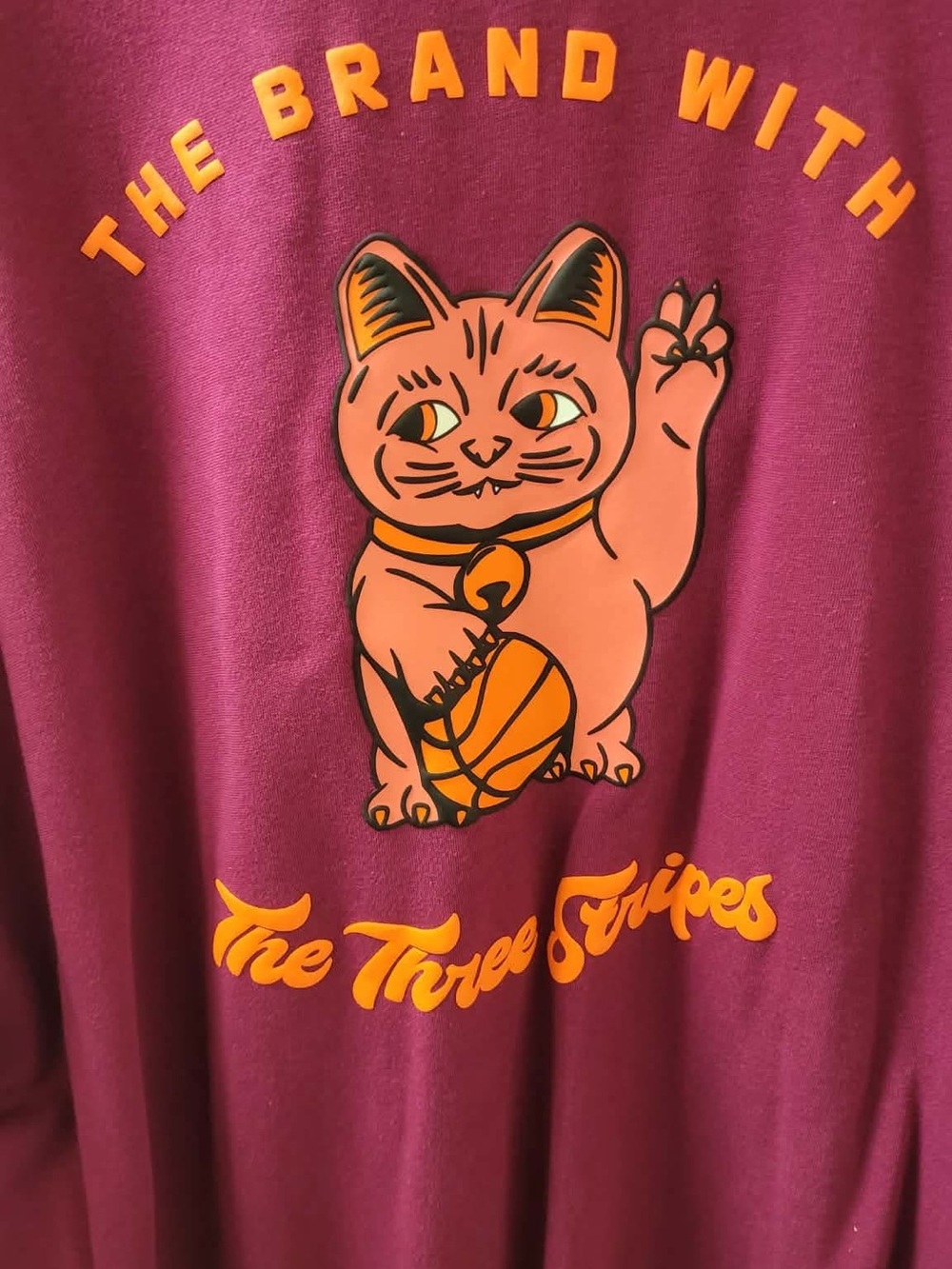 The Three Stripes Purple Cat Graphic hoodie by Adidas